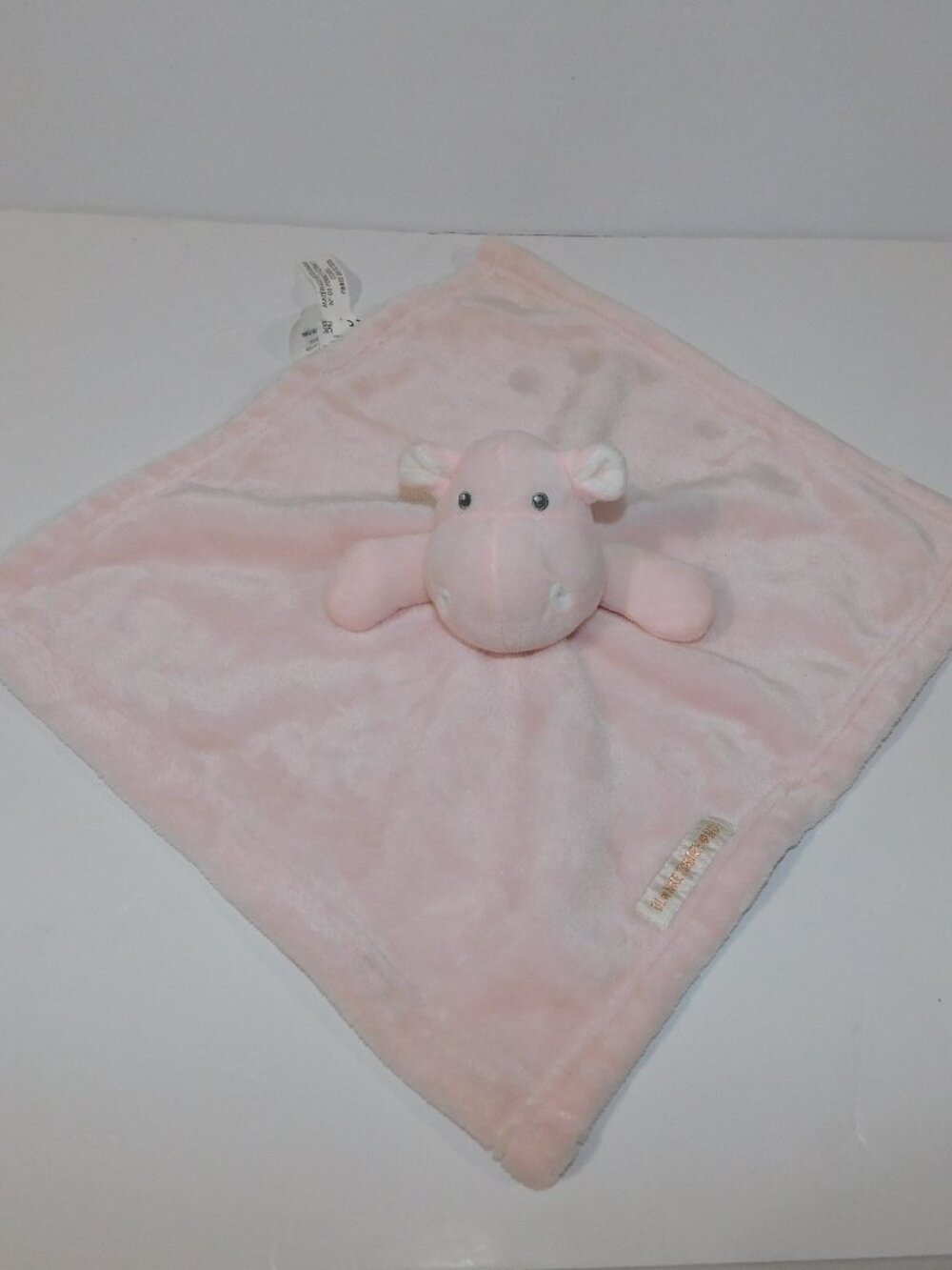 Blankets & Beyond Pink Hippo Plush Security Blanket Baby Lovey Hippopotamus